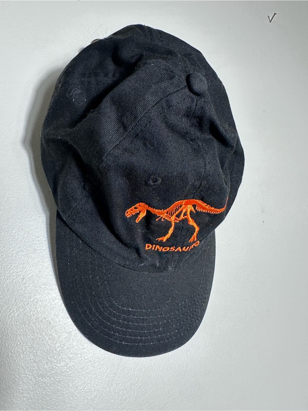 Kids Black Baseball Cap with Orange Dinosaur Embroidery Natural History Museum